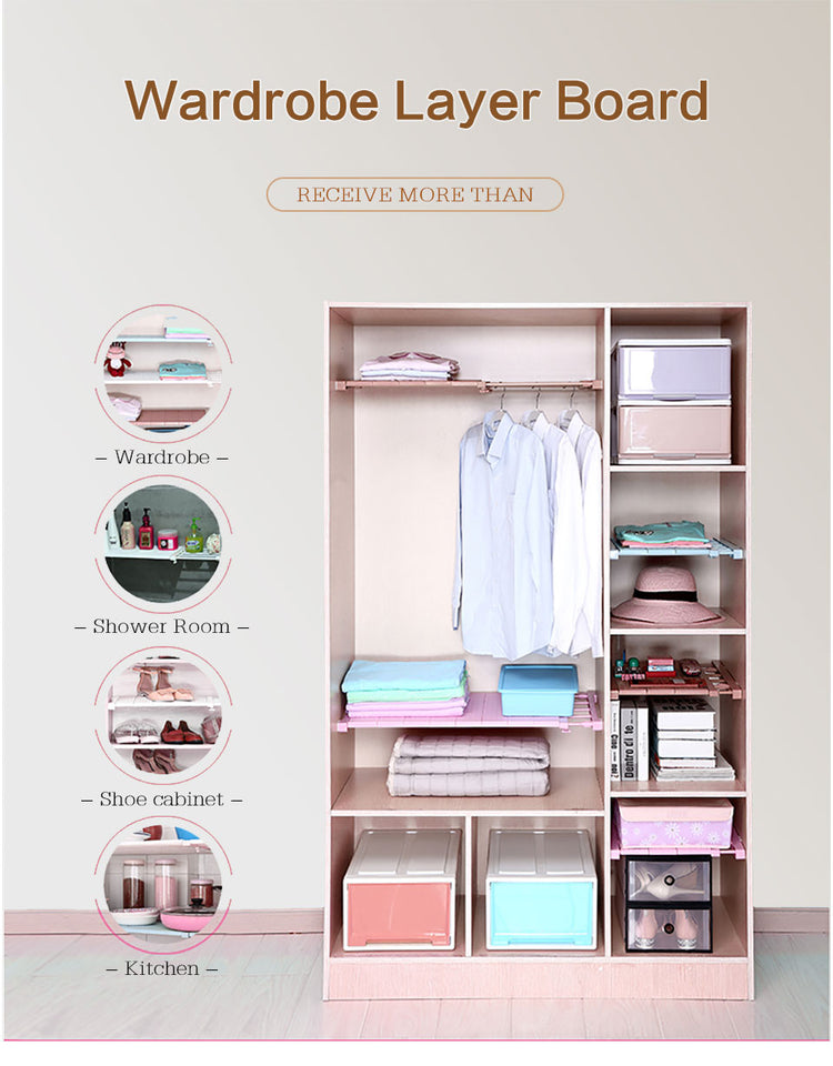 Adjustable Closet Organizer Storage Shelf