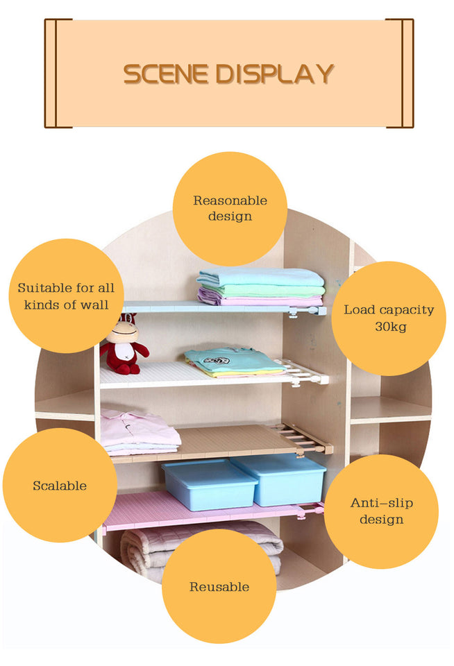 Adjustable Closet Organizer Storage Shelf
