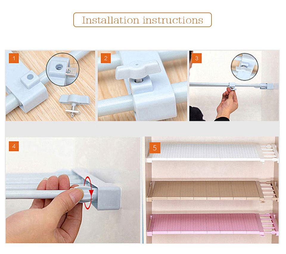Adjustable Closet Organizer Storage Shelf